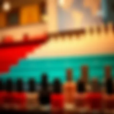 An elegant display of nail polish bottles organized by seasonal trends