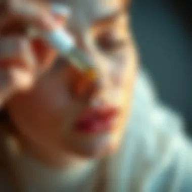 Serum Application Technique Elegant application of serum onto a pristine skin surface