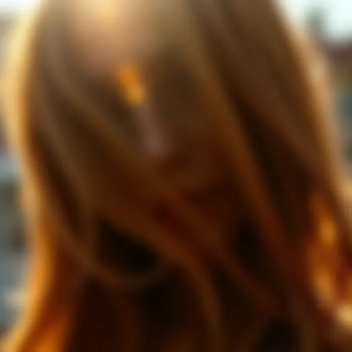 Shiny hair reflecting sunlight after argan oil treatment