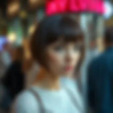 Stylish short bob haircut with bangs