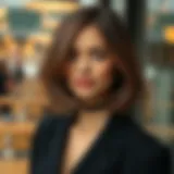 A chic bob hairstyle showcasing layers