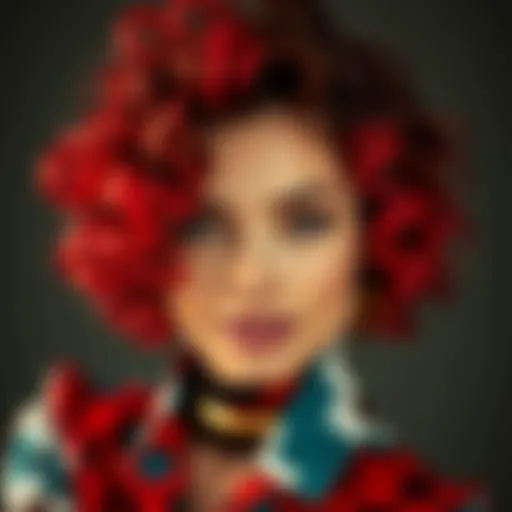 Stylish short curly hairstyle showcasing vibrant texture