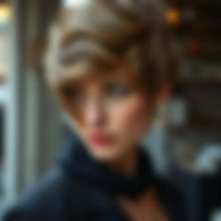 Stylish short hair with balayage technique