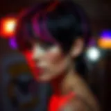 Vibrant highlights on short hair