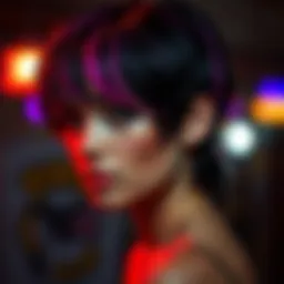 Vibrant highlights on short hair