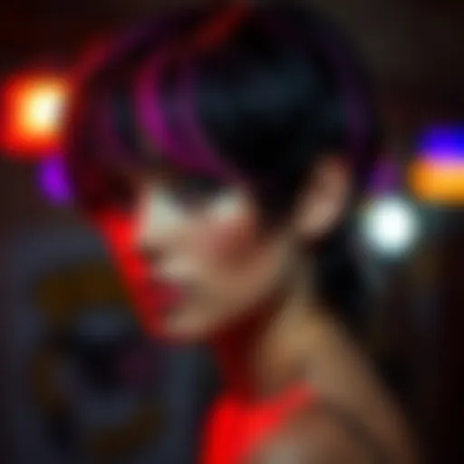 Vibrant highlights on short hair