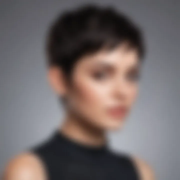 Textured pixie cut highlighting a modern look