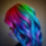 Vibrant multicolored hair showcasing six distinct shades