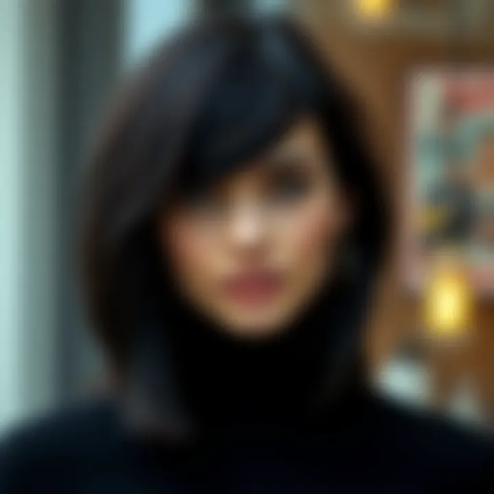 Trendy Black Layered Hairstyle Trendy black layered hairstyle suitable for various face shapes