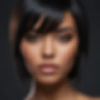 Dazzling Black Hair with Highlights on Dark Skin Tone A vibrant look featuring black hair with highlights on a dark skin tone