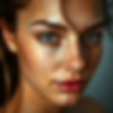 Close-up of a skin type chart