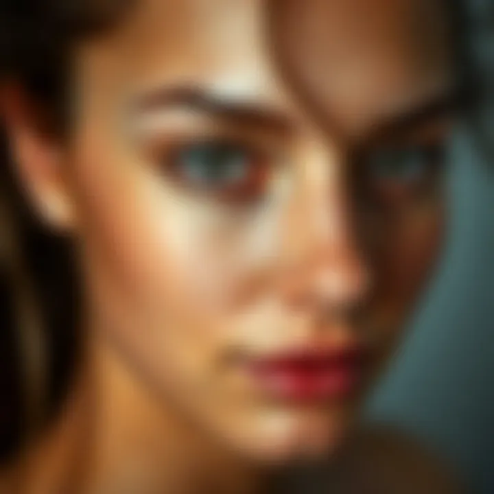 Close-up of a skin type chart