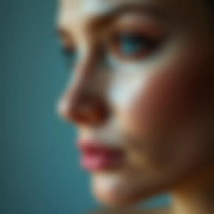 Close-up of glowing skin after collagen use