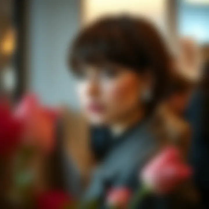 Sleek short hairstyle with straight bangs