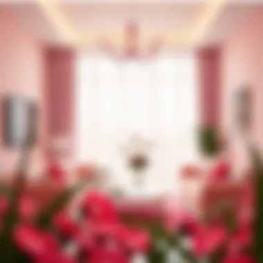 Stylish interior design utilizing pink accents