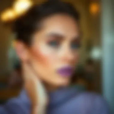 Chic Makeup Look with Lilac Lipstick Stylish makeup look featuring lilac lipstick