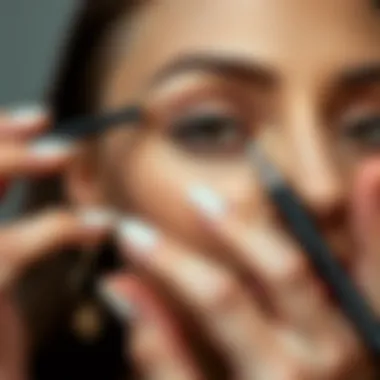 Careful technique for maintaining brow product application