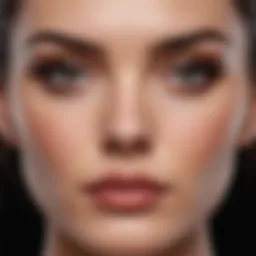 Elegant representation of thick eyebrows enhancing facial features