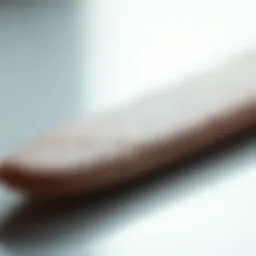 Close-up view of a foot file displaying its rough surface