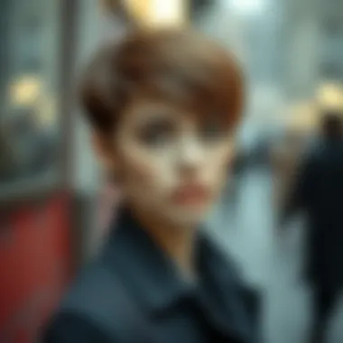 Trendy pixie cut featuring fringe