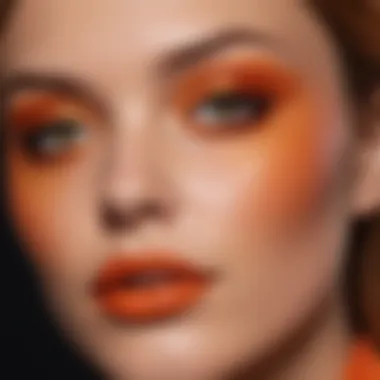 Makeup looks highlighting orange tones.