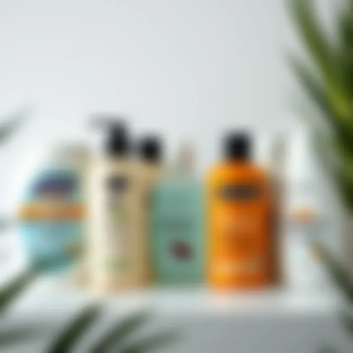 Varieties of Shampoos for Facial Care Different types of shampoos displayed for facial use