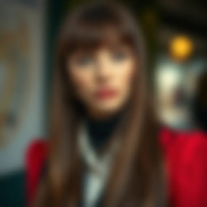 Sophisticated Long Hair Featuring Blunt Bangs Sophisticated long hair featuring blunt bangs