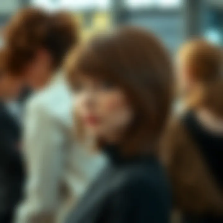 Diverse Haircut Variations Variations of long front short back hairstyles displayed creatively