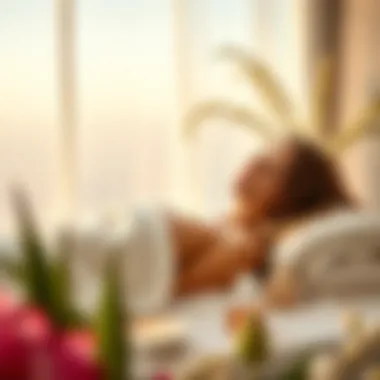 A serene setting promoting relaxation and skin care