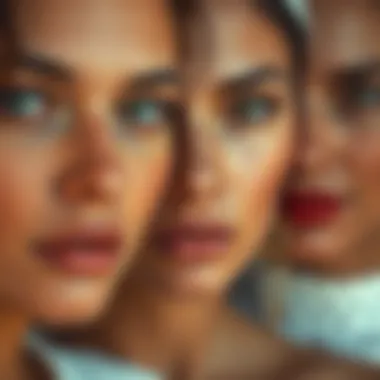 Diverse Warm Skin Tones A close-up of warm skin tones showcasing various shades