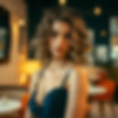 Stylish woman with water wave hair in a chic setting