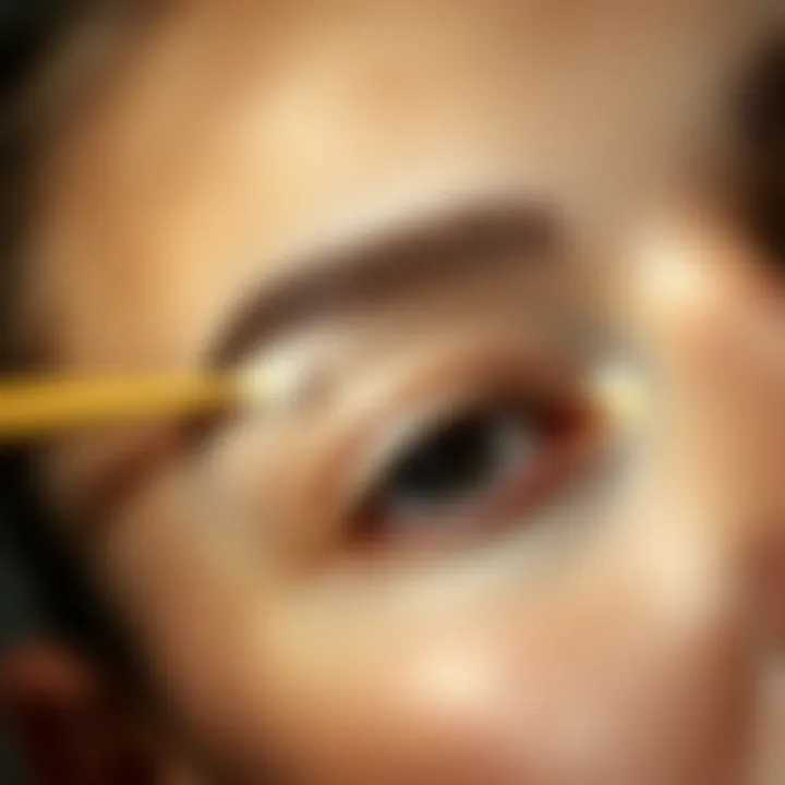 A close-up of well-groomed eyebrows