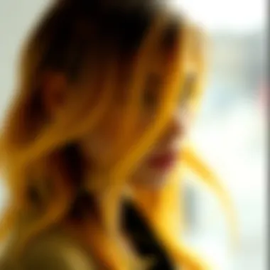 Stylish Yellow Highlights Stylish hair featuring yellow highlights on the front