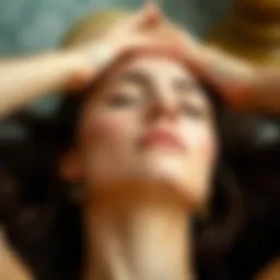 A serene facial yoga pose showcasing relaxation and beauty enhancement