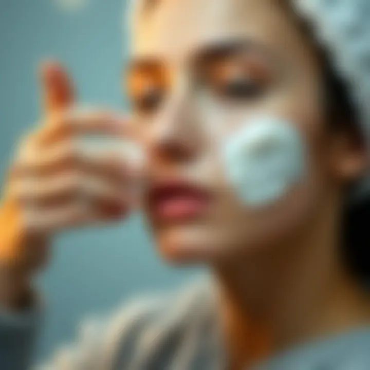 Applying moisturizer for hydration